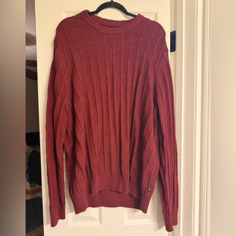 DKNY Men's Burgundy Crewneck Sweater 2XL